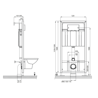 SET Инсталляция Sava Fix Slim+клавиша смыва TWIN белый глянец
